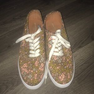 floral mustard shoes